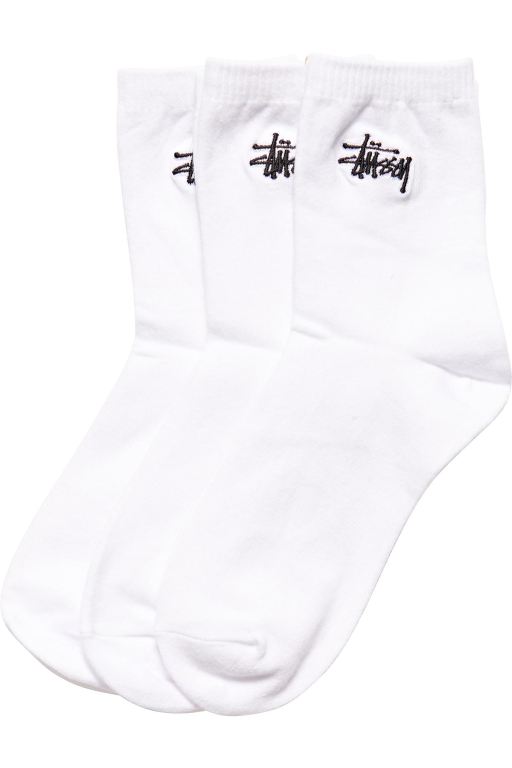 Stussy Mens Graffiti Crew (3 Pack) Socks White - ALNWK6481